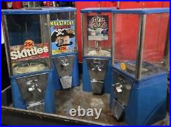 4 OAK Vista Candy Peanut Gumball Toy machine USA 25 cent vend Lock Key FREE SH