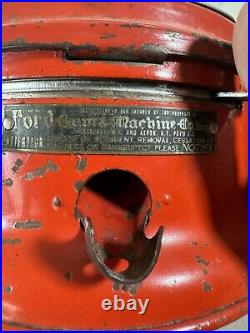 Antique Red Ford Penny 1 Cent Gumball Machine / Akron New York. Working Machine