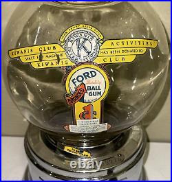 FORD 1C Penny Gum Gumball Machine LOCKPORT AKRON NY Old School Kiwanis Wing Logo
