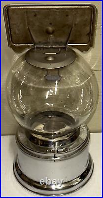 Ford 1C Penny Gumball Machine Glass Globe SS Chrome Lions Club Marquee Topper