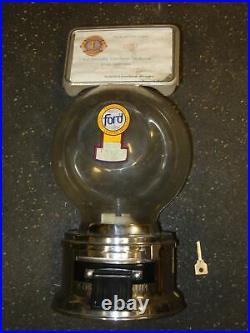 Ford Gumball Machine with Sign and Working Lock & Key Lions Club