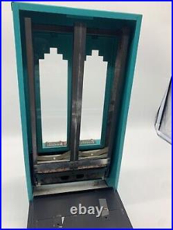 Rare Turquoise Delicious Chewing Gum Vending Machine 1 Penny Withkeys
