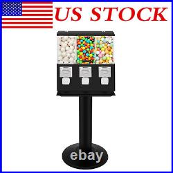 Triple Gumball Bank Candy Ball Vending Machine 350pcs gums 45Lbs Capacity