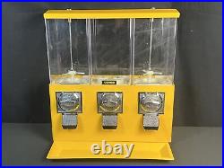 Vevor Triple Head 1 Gumball Candy Vending Machine Yellow New No Box