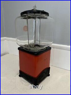 Victor Topper 1 Cent Penny Gumball Vending Machine Square Glass Globe 50s