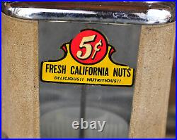 Vintage 1950'S Bell National 5 CENT Gumball / California Nut Machine No Lock/Key