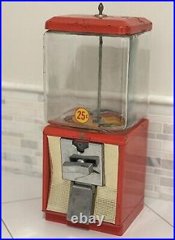 Vintage Northwestern Gumball Machine 25 Cent Morris Illinois Red Candy w Key USA