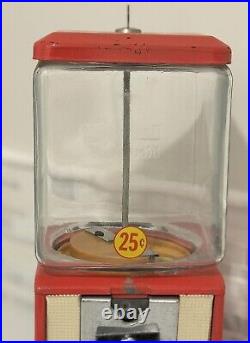Vintage Northwestern Gumball Machine 25 Cent Morris Illinois Red Candy w Key USA