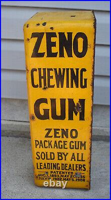 Vintage Zeno Chewing Gum Vending Porcelain Coin Operated Machine FRONT Cover Lid