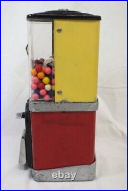 Vtg 1950s Victor Gumball Vending Machine Half Display 1 Cent Beatles Buttons